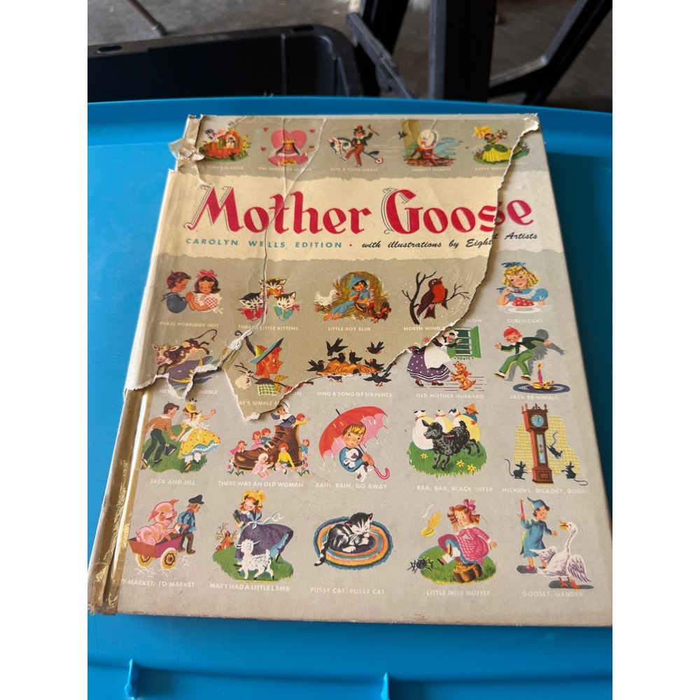 Vintage 1946 Mother Goose Carolyn Wells Edition Garden City Publishing Co Book